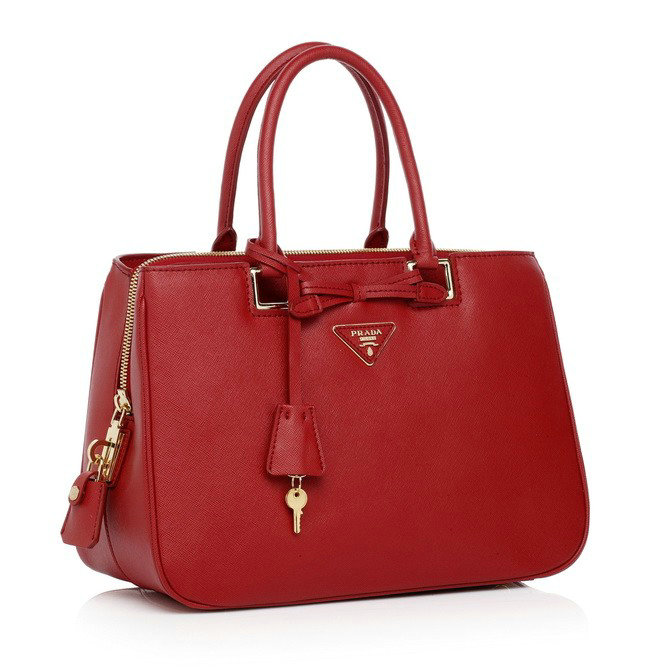 2014 Prada saffiano calfskin tote BN2244 red